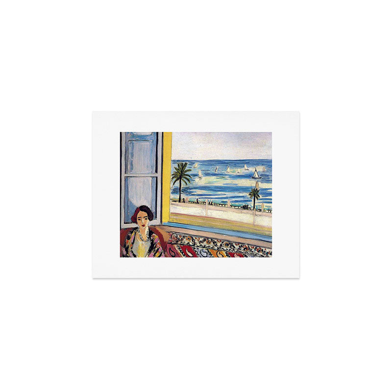 Seated Woman, Back Turned to the Open Window of Ocean & Seaside by Henri Matisse Art Print Gallery Image 1