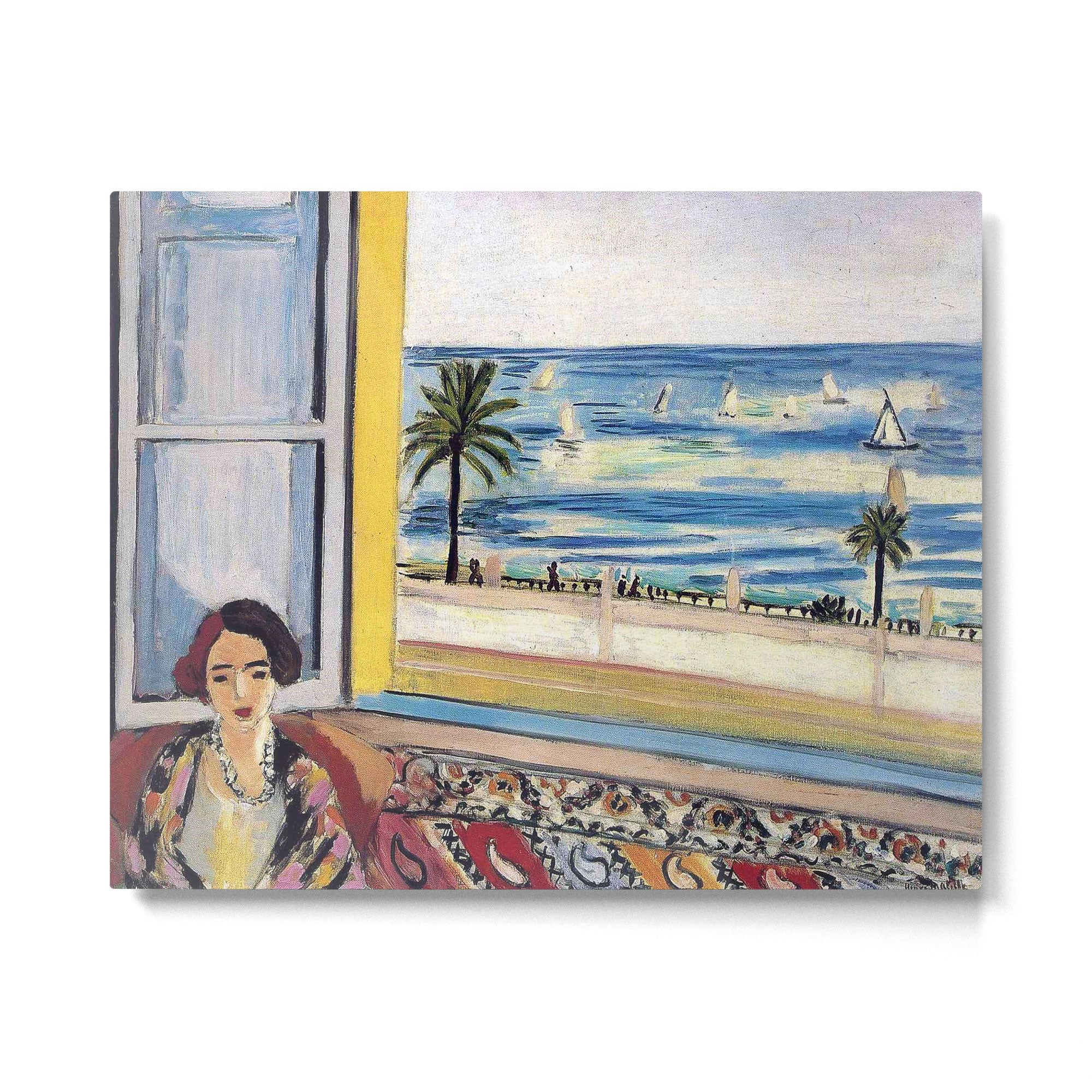 Seated Woman, Back Turned to the Open Window of Ocean & Seaside by Henri Matisse Metal Print Gallery Image 6
