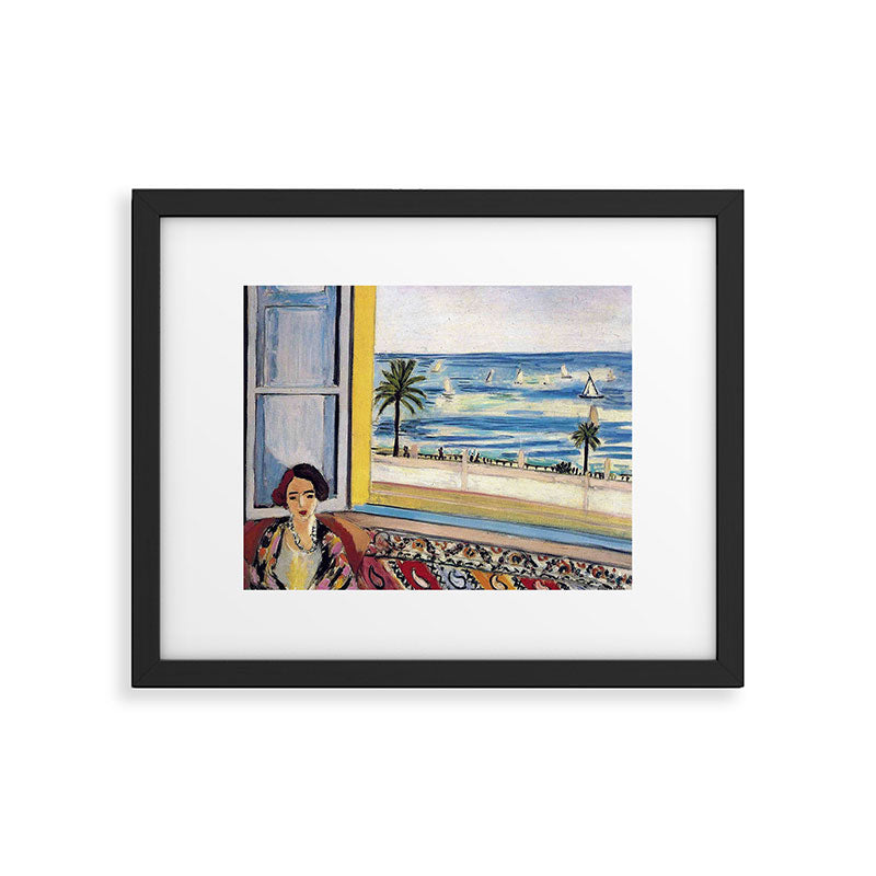 Seated Woman, Back Turned to the Open Window of Ocean & Seaside by Henri Matisse Framed Art Print Gallery Image 4