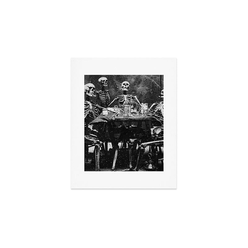Six Skeletons Smoking vintage black and white photograph / photography poster Art Print Gallery Image 1