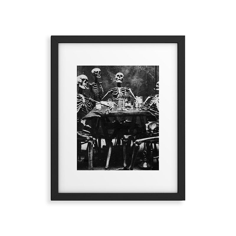 Six Skeletons Smoking vintage black and white photograph / photography poster Framed Art Print Gallery Image 4