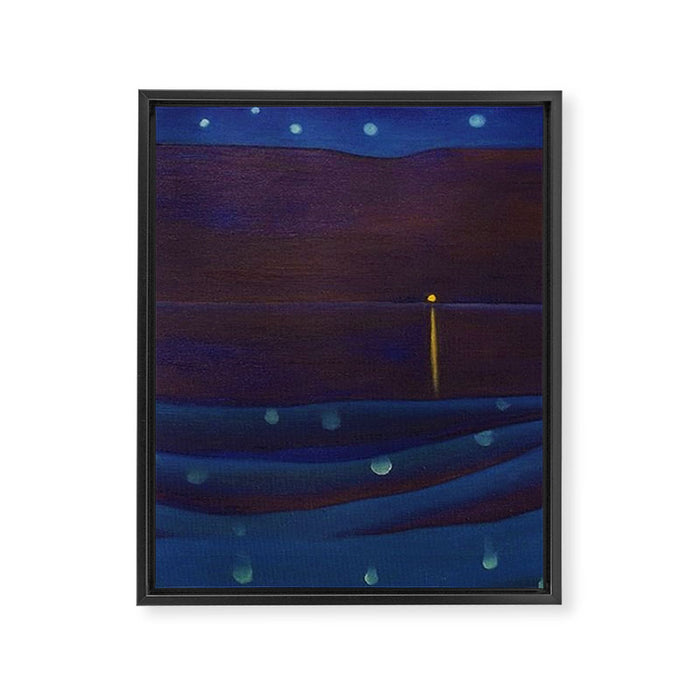 Starlight Night, Lake George, New York landscape painting by Georgia O'Keeffe Framed Canvas Print Gallery Image 1