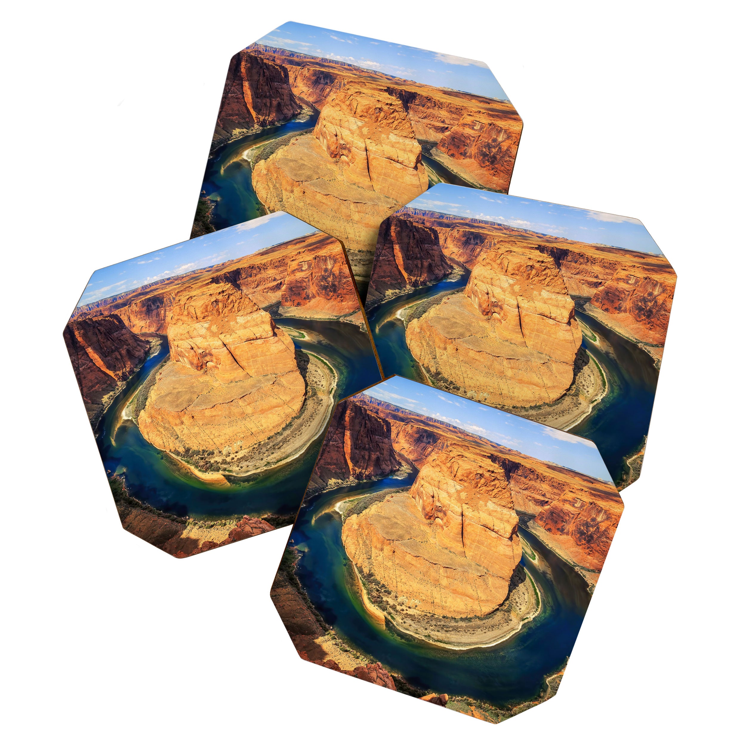 Stunning Horseshoe Bend, Colorado River, Glen Canyon scenic nature canyons photographic art print Coaster Gallery Image 1
