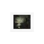 The Beautiful Ruins, Boats on a Moonlit Lake with Gothic Church landscape painting by Sebastian Pether Art Print Gallery Image 1