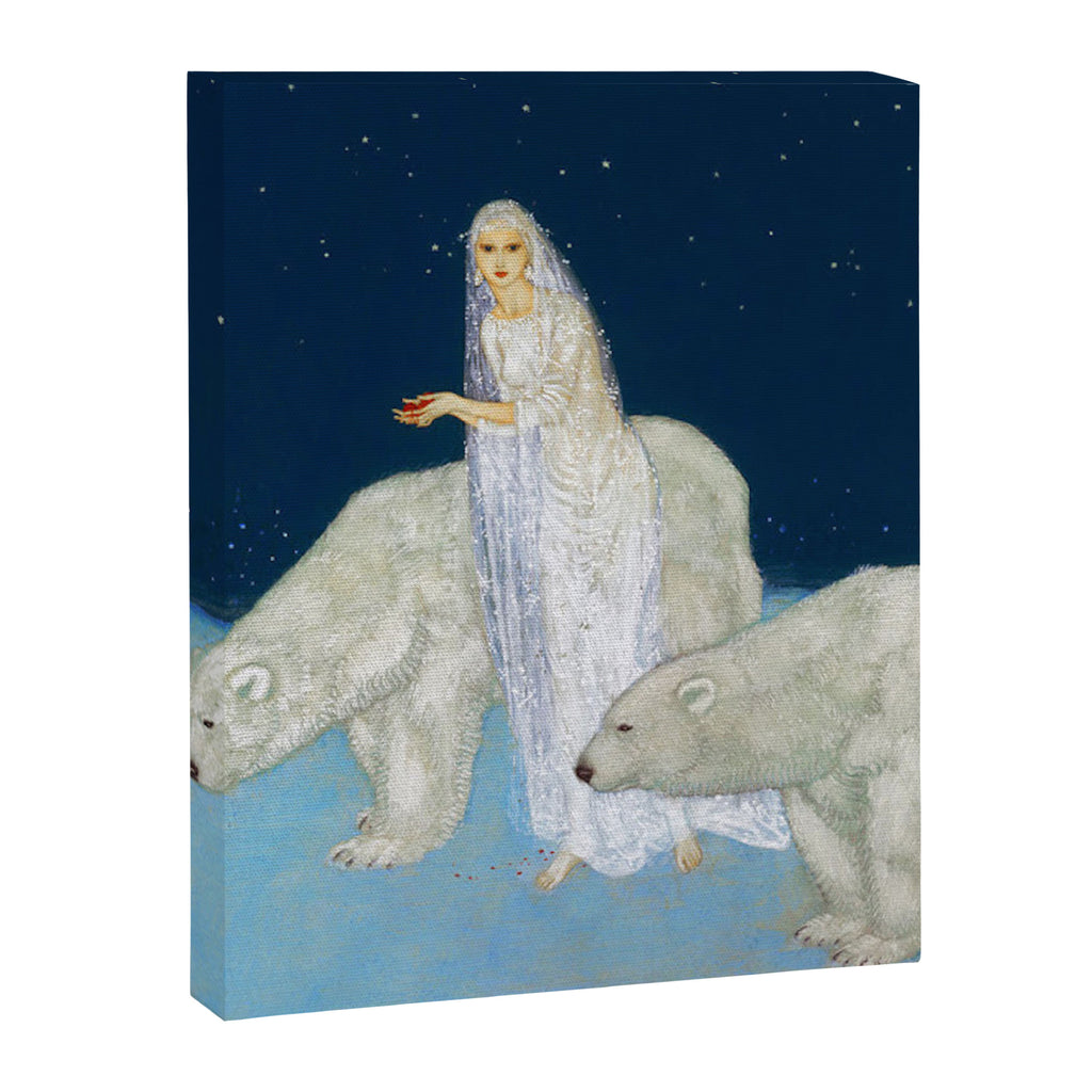 The Bride and the Polar Bears, The Ice Maiden fairy tale portrait painting by Edmund Dulac   Canvas Print Gallery Image 8