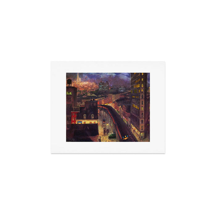 'The City from Greenwich Village' New York City subway cityscape by John French Sloan Art Print Gallery Image 1