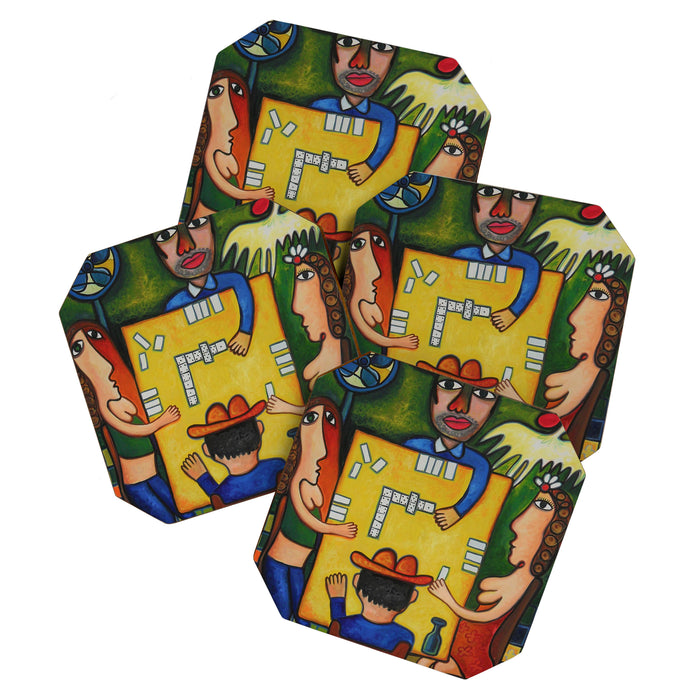 The Domino Players (Juego de Domino), Plaza Dolores, Santiago de Cuba, oil on canvas, by Jose Rodriguez Fuster Coaster Gallery Image 1