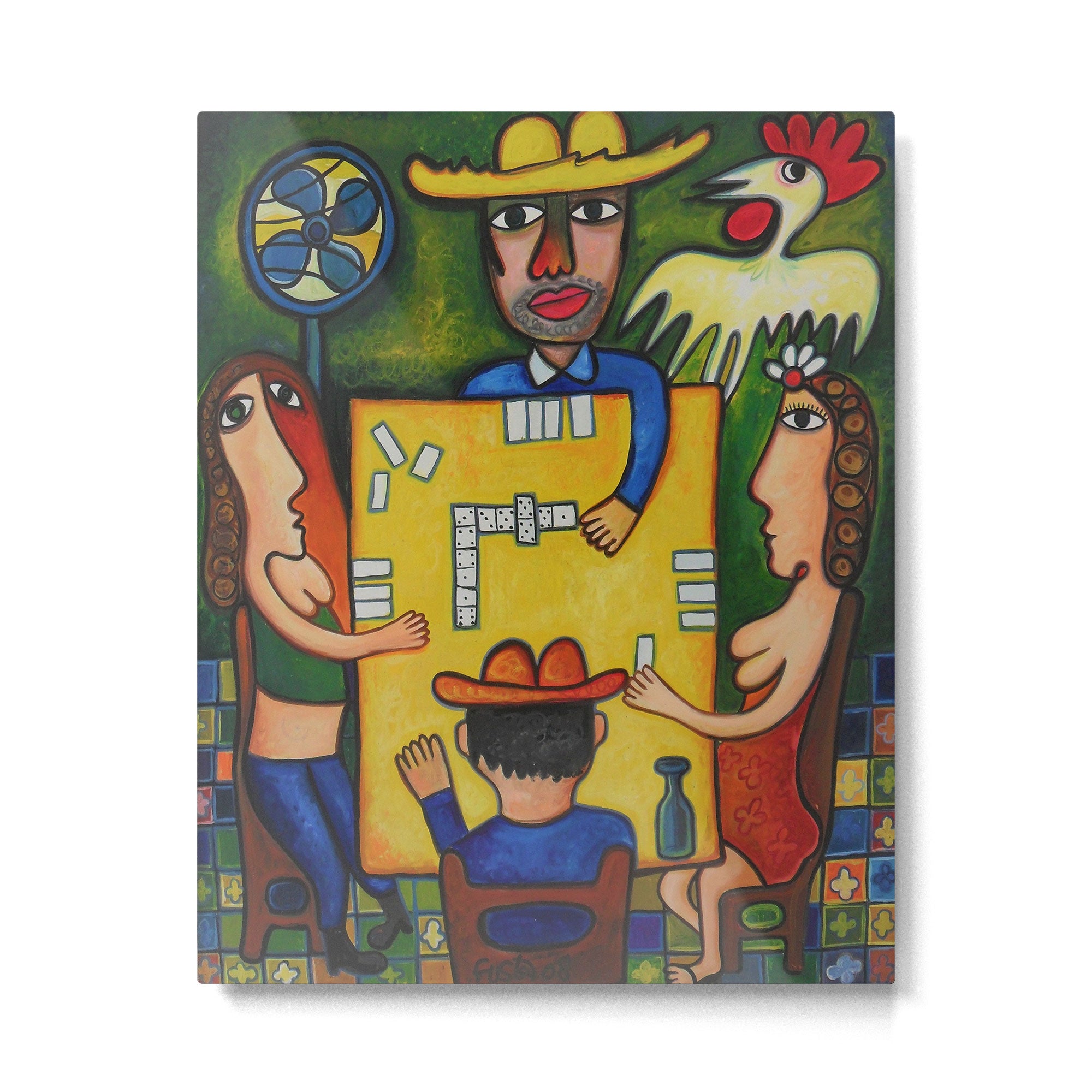 The Domino Players (Juego de Domino), Plaza Dolores, Santiago de Cuba, oil on canvas, by Jose Rodriguez Fuster Metal Print Gallery Image 6