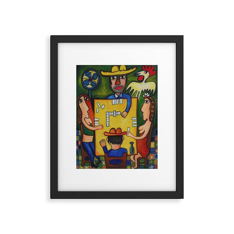 The Domino Players (Juego de Domino), Plaza Dolores, Santiago de Cuba, oil on canvas, by Jose Rodriguez Fuster Framed Art Print Gallery Image 6