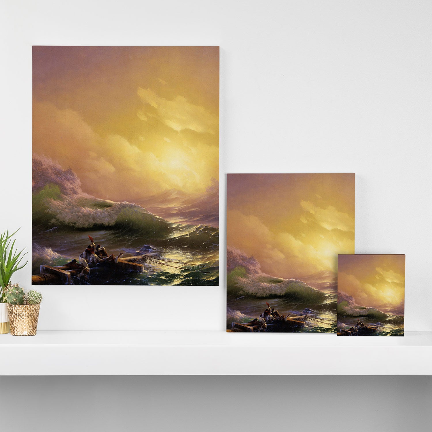 The Ninth Wave nautical sunset ocean storm landscape masterpiece by Ivan Aivazovsky Canvas Print Gallery Image 3