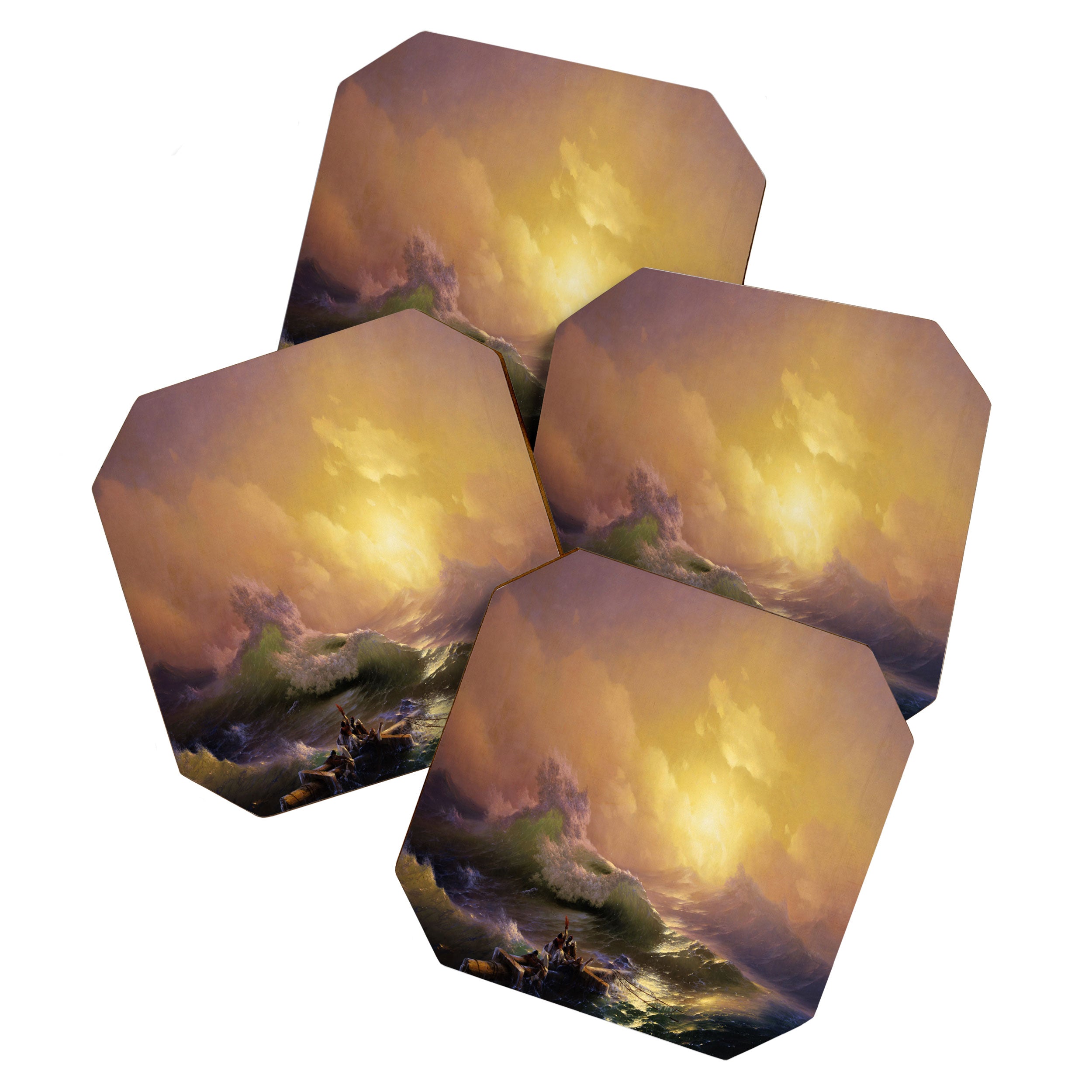 The Ninth Wave nautical sunset ocean storm landscape masterpiece by Ivan Aivazovsky Coaster Gallery Image 1