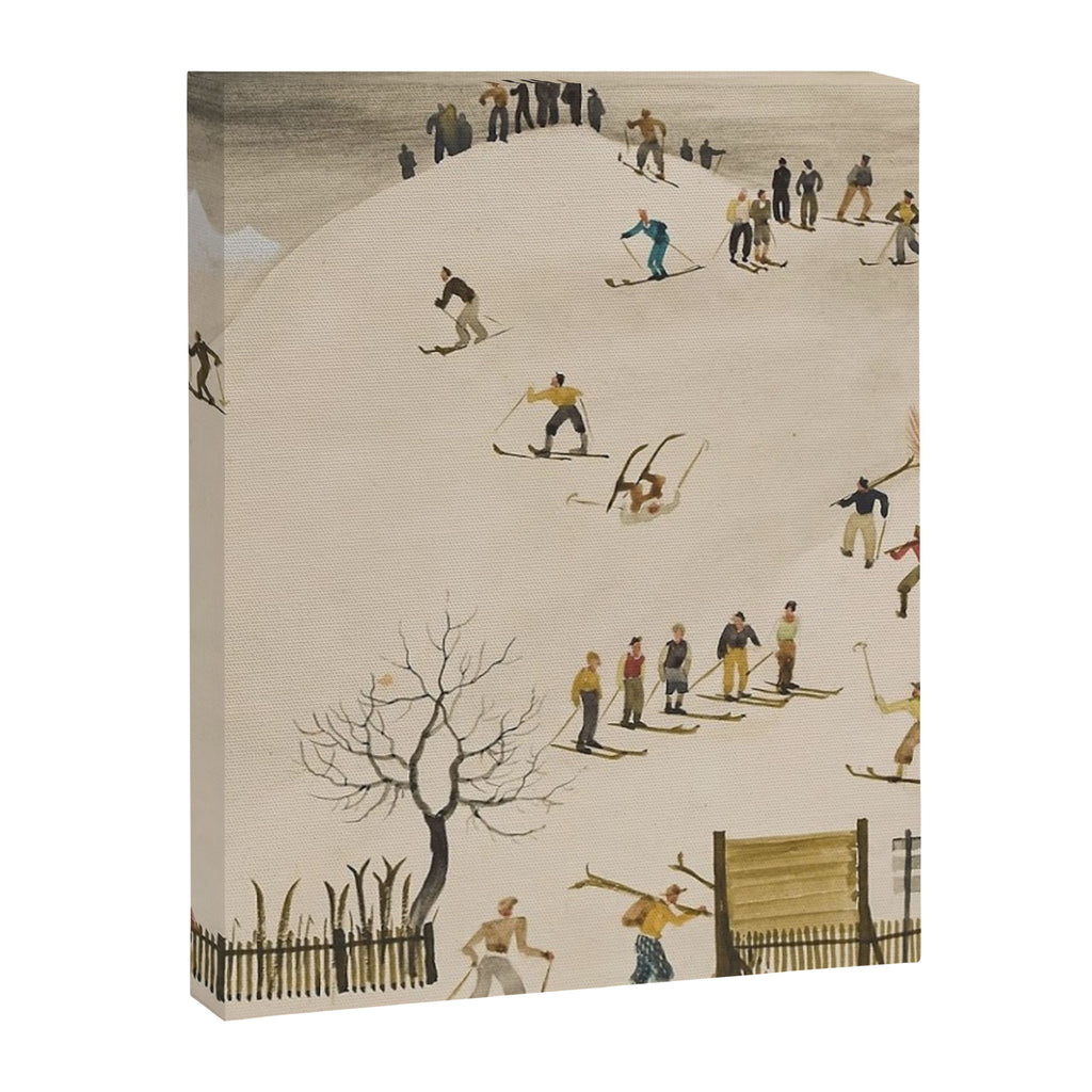The Practice Slope winter skiing landscape painting by Franz Sedlacek  Canvas Print Gallery Image 6