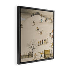 The Practice Slope winter skiing landscape painting by Franz Sedlacek  Framed Canvas Print Gallery Image 2