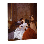 The Reluctant Bride | The Hesitant Fiancee still life female portrait painting by Auguste Toulmouche Canvas Print Gallery Image 8