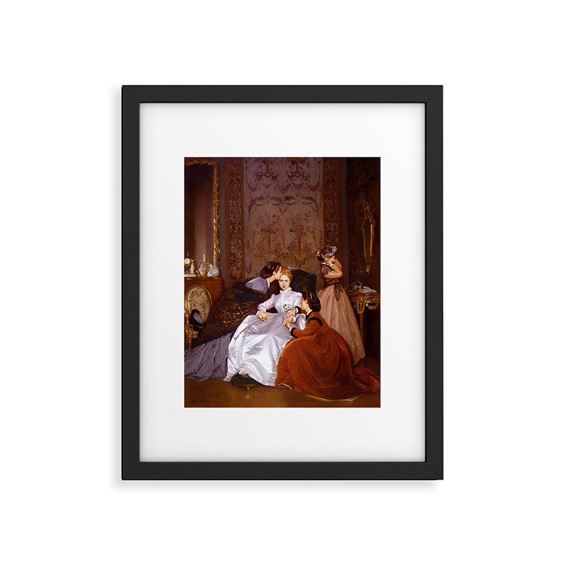The Reluctant Bride | The Hesitant Fiancee still life female portrait painting by Auguste Toulmouche Framed Art Print Gallery Image 4