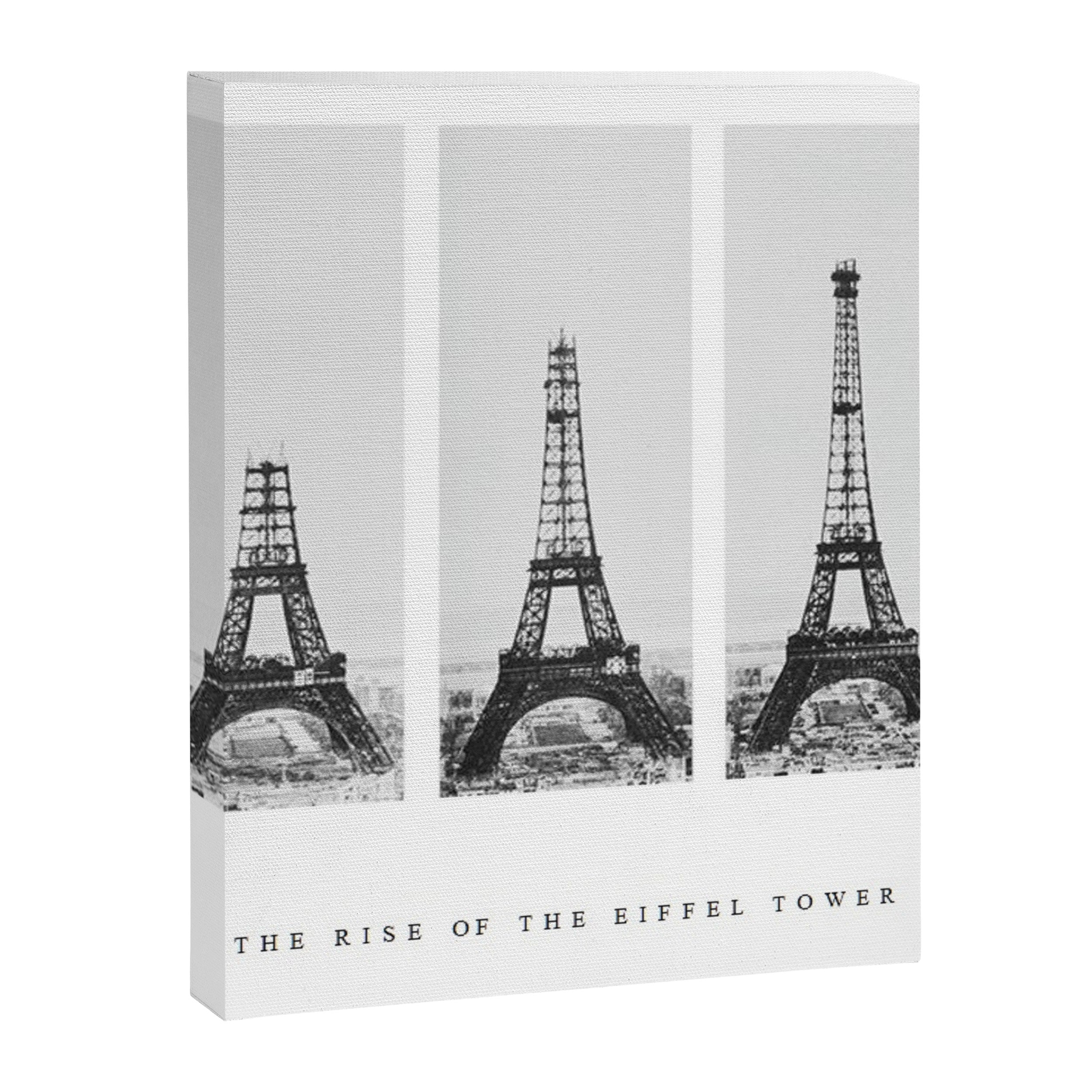 1888-1889 The Rise of the Eiffel Tower Construction Sequence black and white photography Canvas Print Gallery Image 6