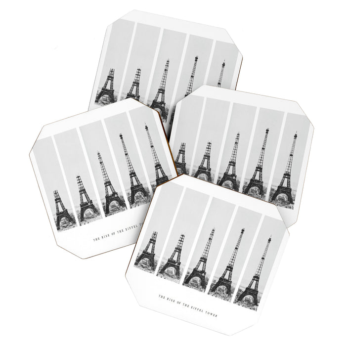 1888-1889 The Rise of the Eiffel Tower Construction Sequence black and white photography Coaster Gallery Image 1