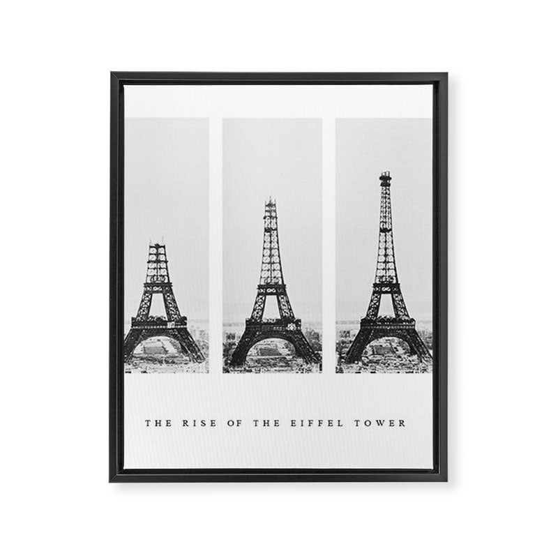 1888-1889 The Rise of the Eiffel Tower Construction Sequence black and white photography Framed Canvas Print Gallery Image 6