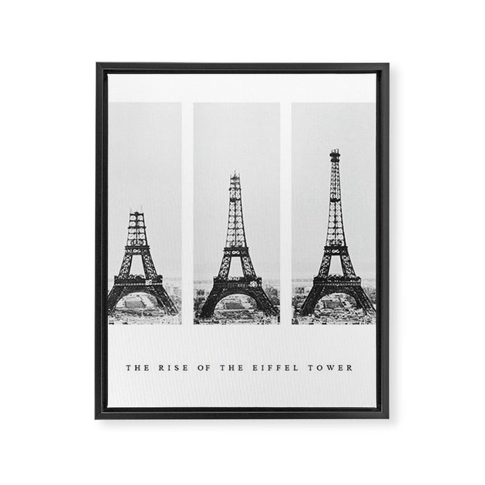 1888-1889 The Rise of the Eiffel Tower Construction Sequence black and white photography Framed Canvas Print Gallery Image 1