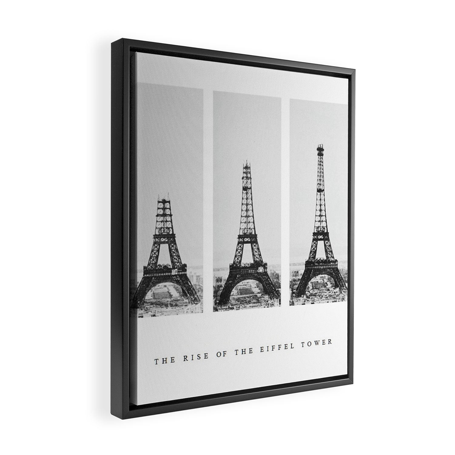 1888-1889 The Rise of the Eiffel Tower Construction Sequence black and white photography Framed Canvas Print Gallery Image 2