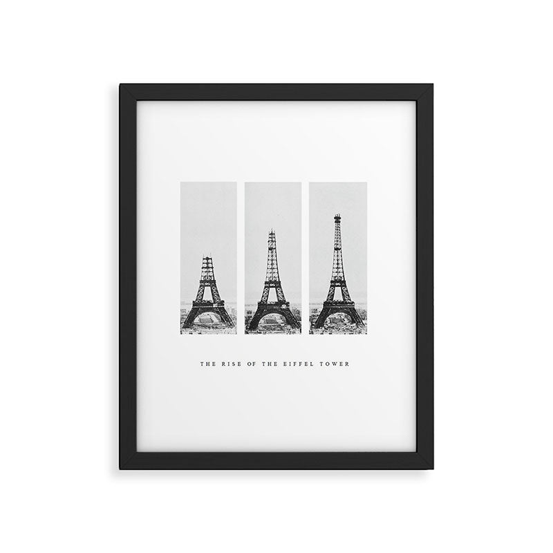 1888-1889 The Rise of the Eiffel Tower Construction Sequence black and white photography Framed Art Print Gallery Image 5