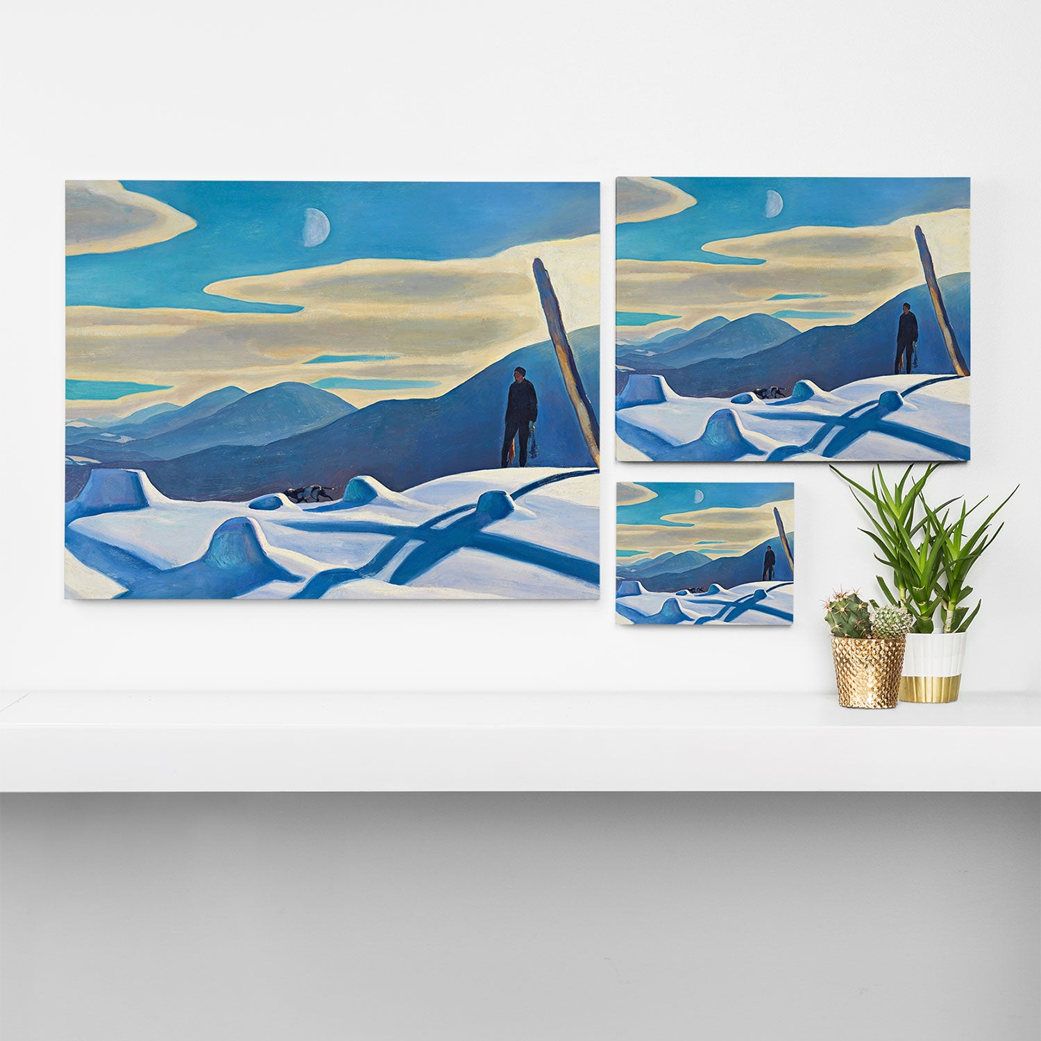 The Trapper, Winter Mountain landscape painting by Rockwell Kent Canvas Print Gallery Image 3
