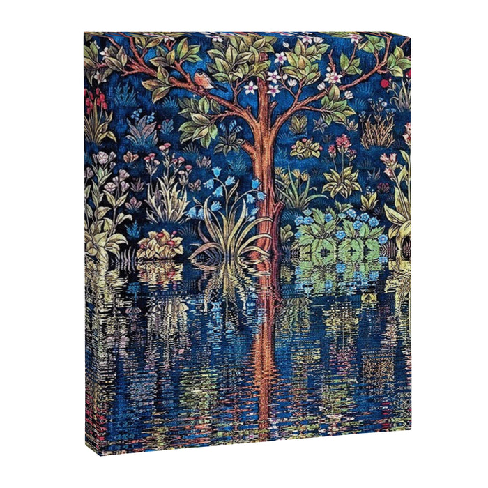 Tree of Life reflecting water of garden lily pond twilight blue nature landscape painting Canvas Print Gallery Image 1