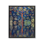 Tree of Life reflecting water of garden lily pond twilight blue nature landscape painting Framed Canvas Print Gallery Image 8