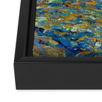 Van Gogh Sunrise over golden fields of wheat; Provence, France landscape painting Framed Canvas Print Gallery Image 3