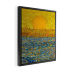 Van Gogh Sunrise over golden fields of wheat; Provence, France landscape painting Framed Canvas Print Gallery Image 2