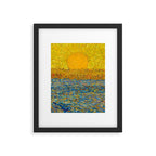 Van Gogh Sunrise over golden fields of wheat; Provence, France landscape painting Framed Art Print Gallery Image 4