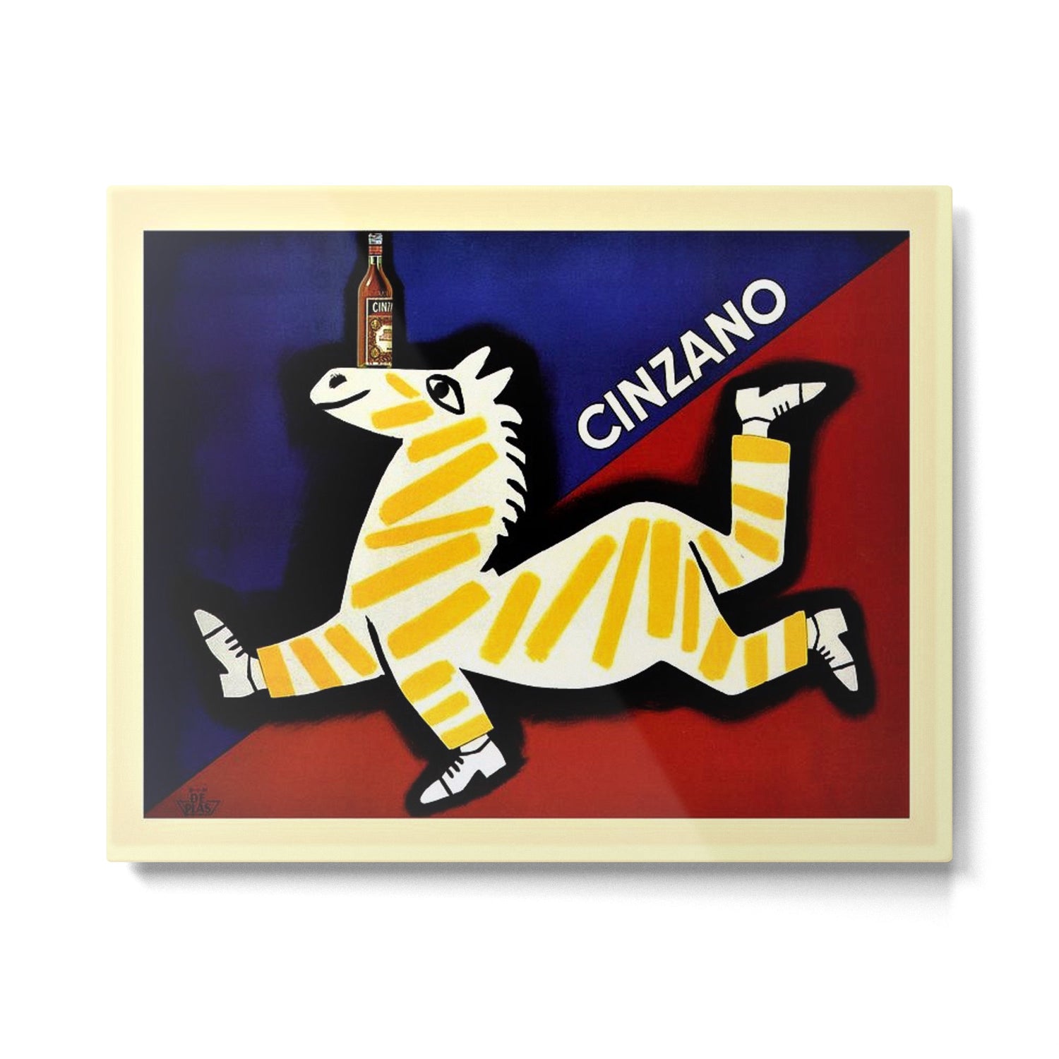 Vintage Cinzano Italian Yellow Zebra Advertisement Wall Art Metal Print Gallery Image 4