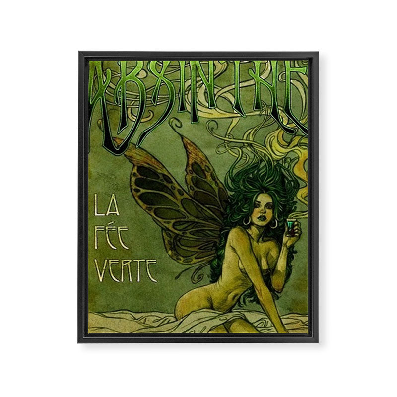 Vintage Parisian Green Fairy Absinthe Alcoholic Aperitif Advertisement Poster Framed Canvas Print Gallery Image 8