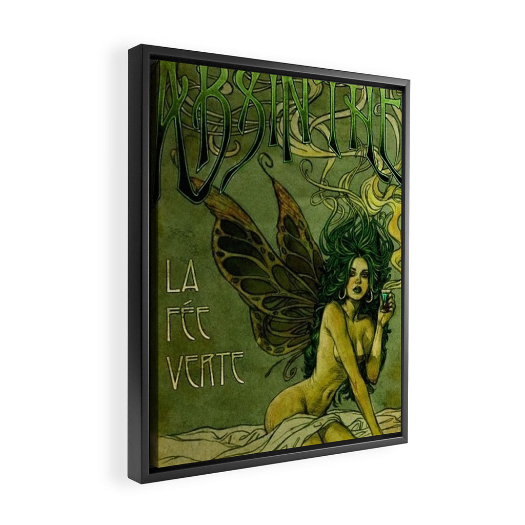 Vintage Parisian Green Fairy Absinthe Alcoholic Aperitif Advertisement Poster Framed Canvas Print Gallery Image 2