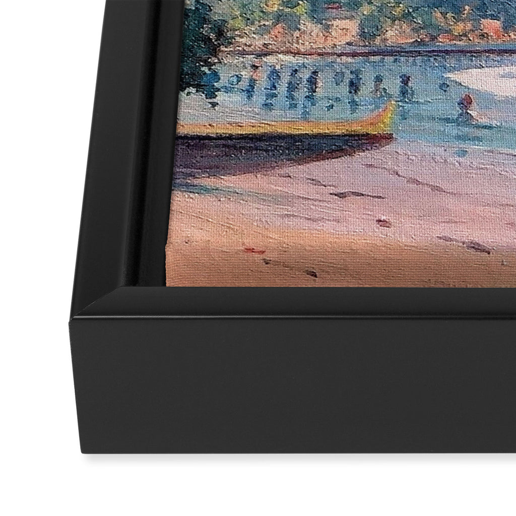 Waikiki Beach, Diamond Head, Oahu landscape painting by D. Howard Hitchcock Framed Canvas Print Gallery Image 3