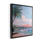 Waikiki Beach, Diamond Head, Oahu landscape painting by D. Howard Hitchcock Framed Canvas Print Gallery Image 2
