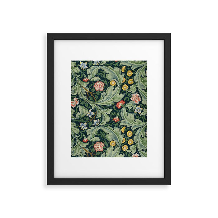 William Morris Leicester Herbaceous Italian Laurel Acanthus Textile Colorful Floral Pattern Framed Art Print Gallery Image 1