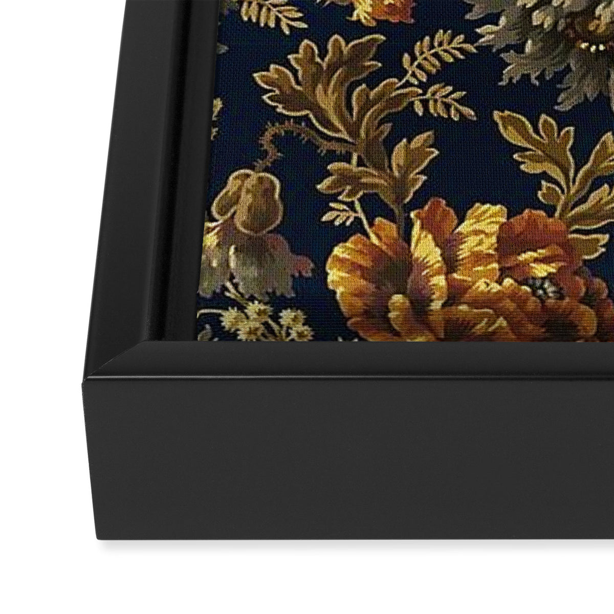 William Morris Poppy Textile Floral Tapestry Pattern Framed Canvas Print Gallery Image 3