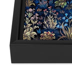 William Morris Tree of Life Blue Twilight floral textile 19th century pattern print for drapes, curtains, pillows, duvets, comforters, and home and wall decor Framed Canvas Print Gallery Image 3