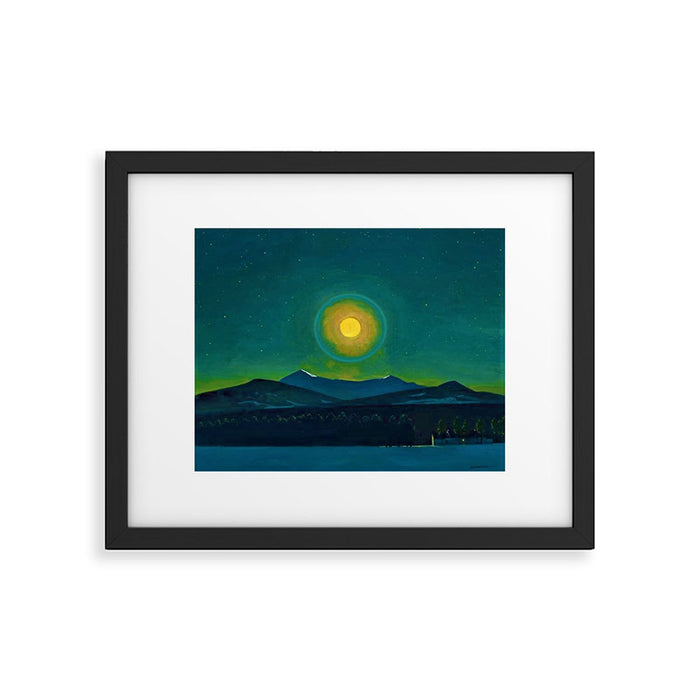 Winter Moonlight Mountain Landscape by Rockwell Kent Appalachian Framed Art Print Gallery Image 1