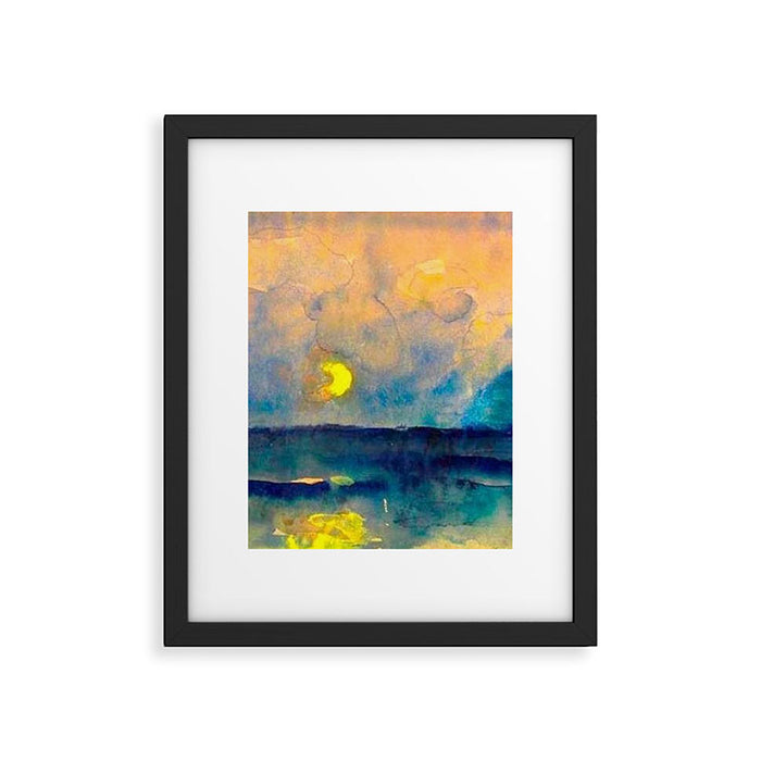 Yellow Moon (Over the Sea) landscape painting by Emil Nolde Framed Art Print Gallery Image 1