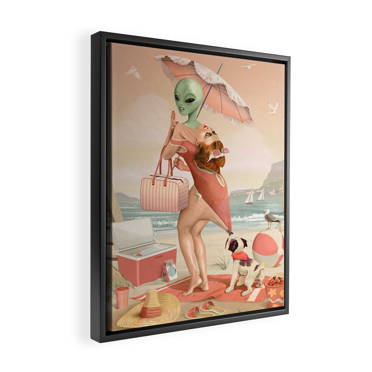 Day at the Beach Framed Canvas Print Gallery Image 2
