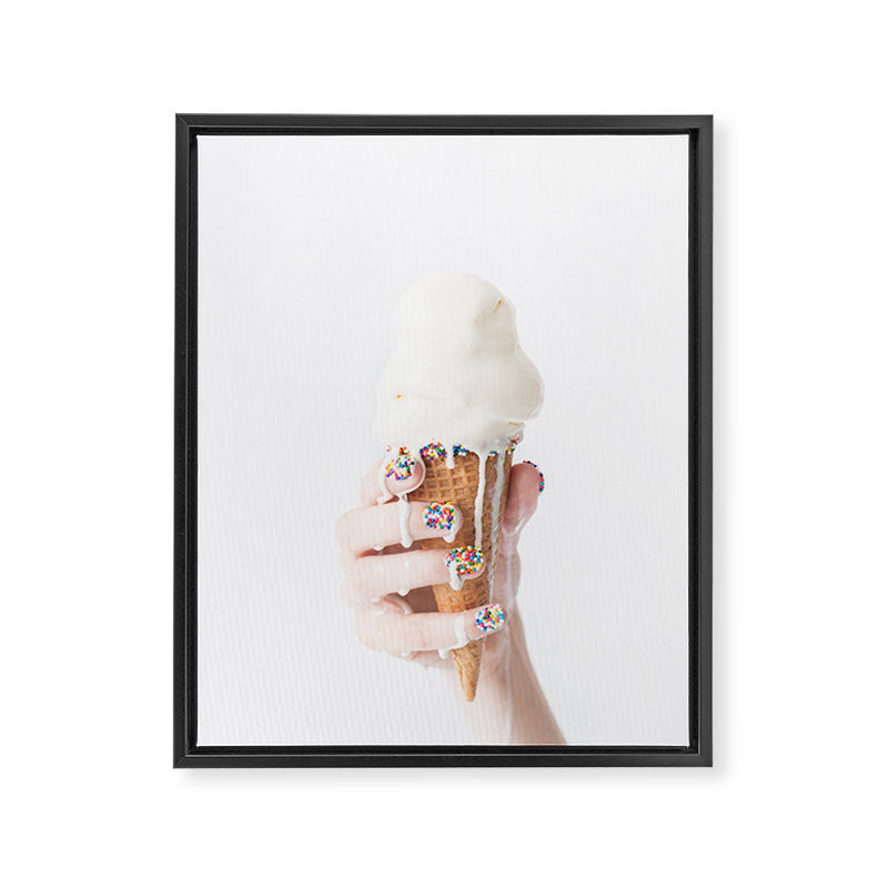 Melting Ice Cream Framed Canvas Print Gallery Image 8