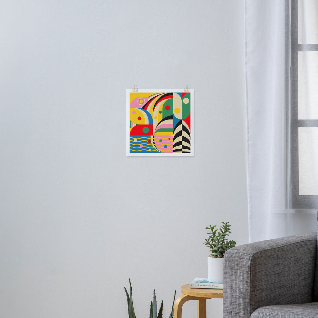 Barcelona Artists Inspired Abstract Geometry  Art Print Gallery Image 3