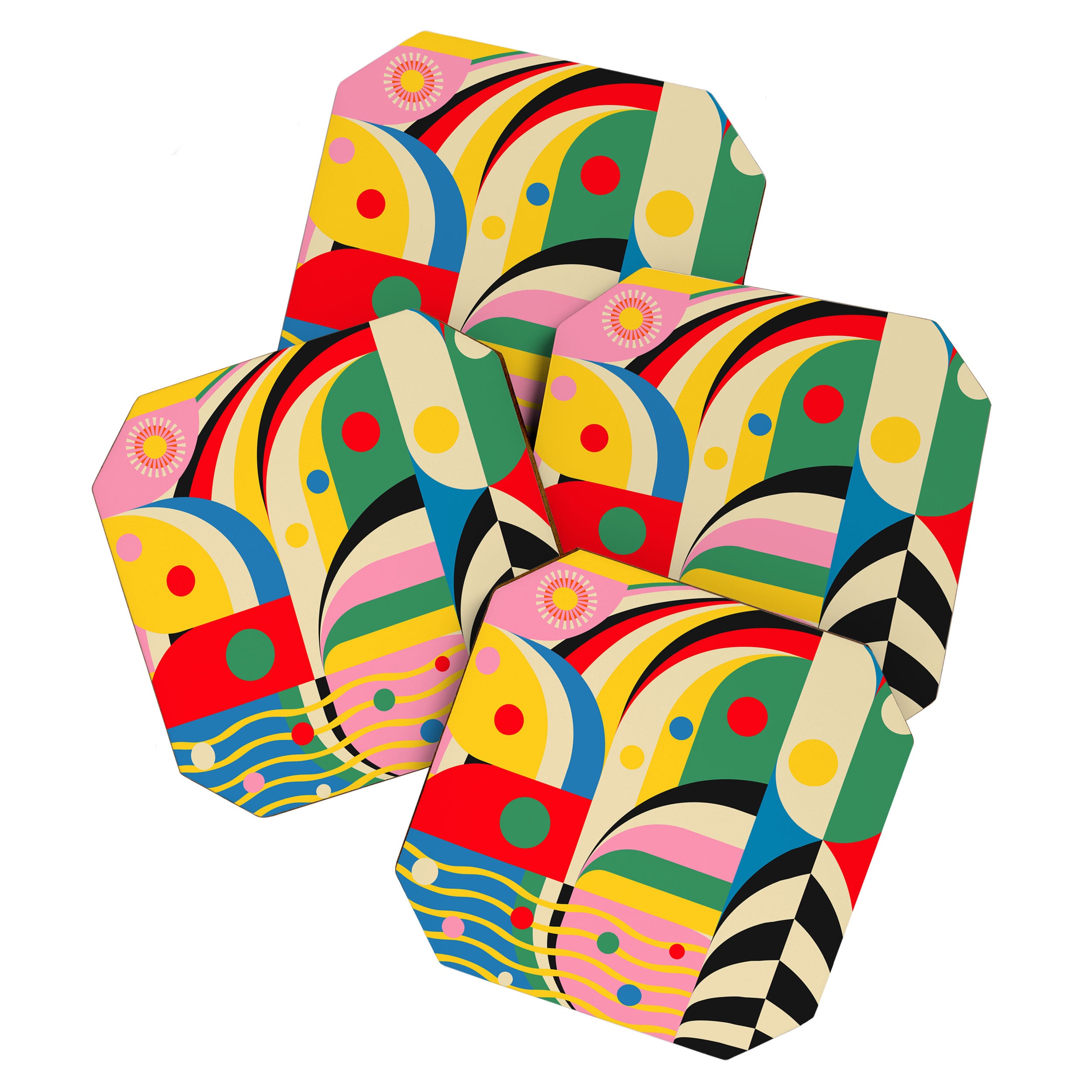 Barcelona Artists Inspired Abstract Geometry  Coaster Gallery Image 1