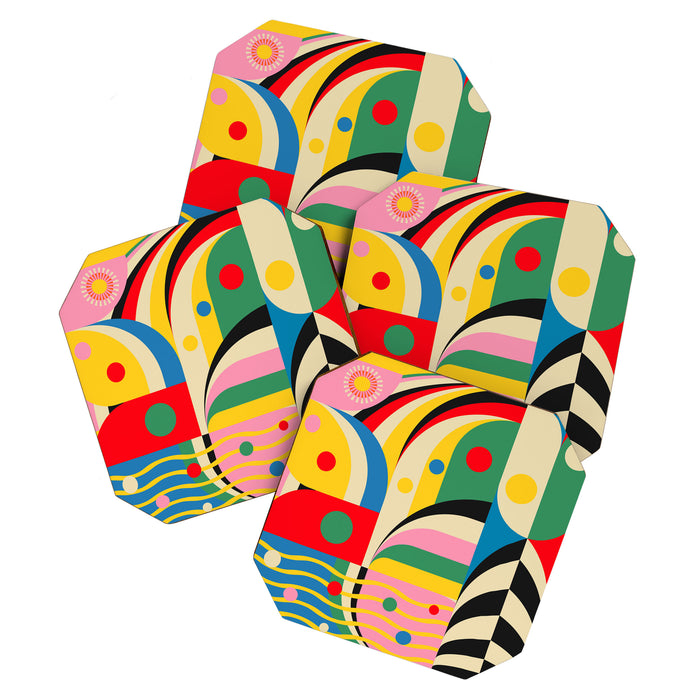 Barcelona Artists Inspired Abstract Geometry  Coaster Gallery Image 1