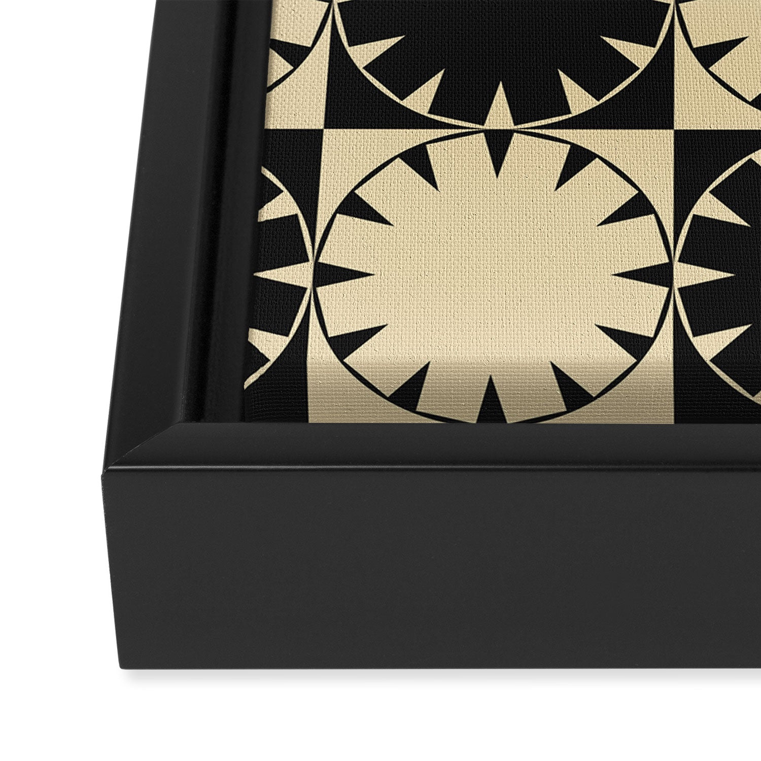 Black and Beige Retro Framed Canvas Print Gallery Image 3