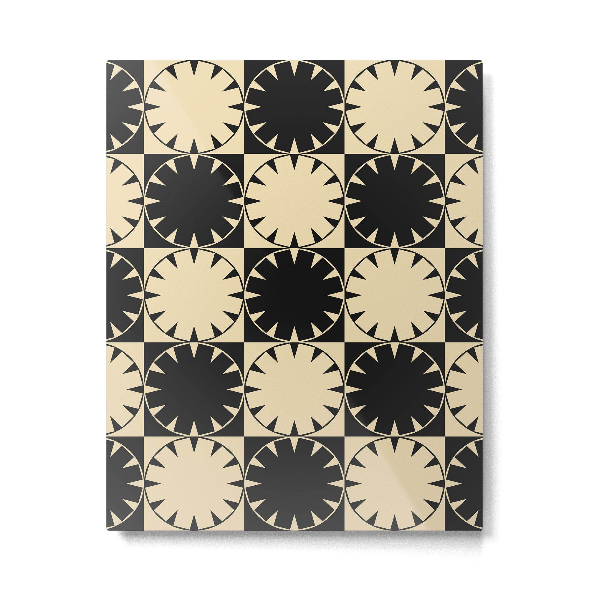Black and Beige Retro Metal Print Gallery Image 6