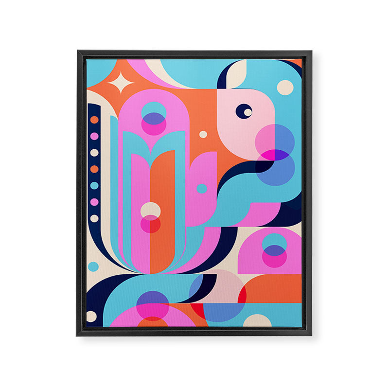 Blue Pink Girl Framed Canvas Print Gallery Image 6
