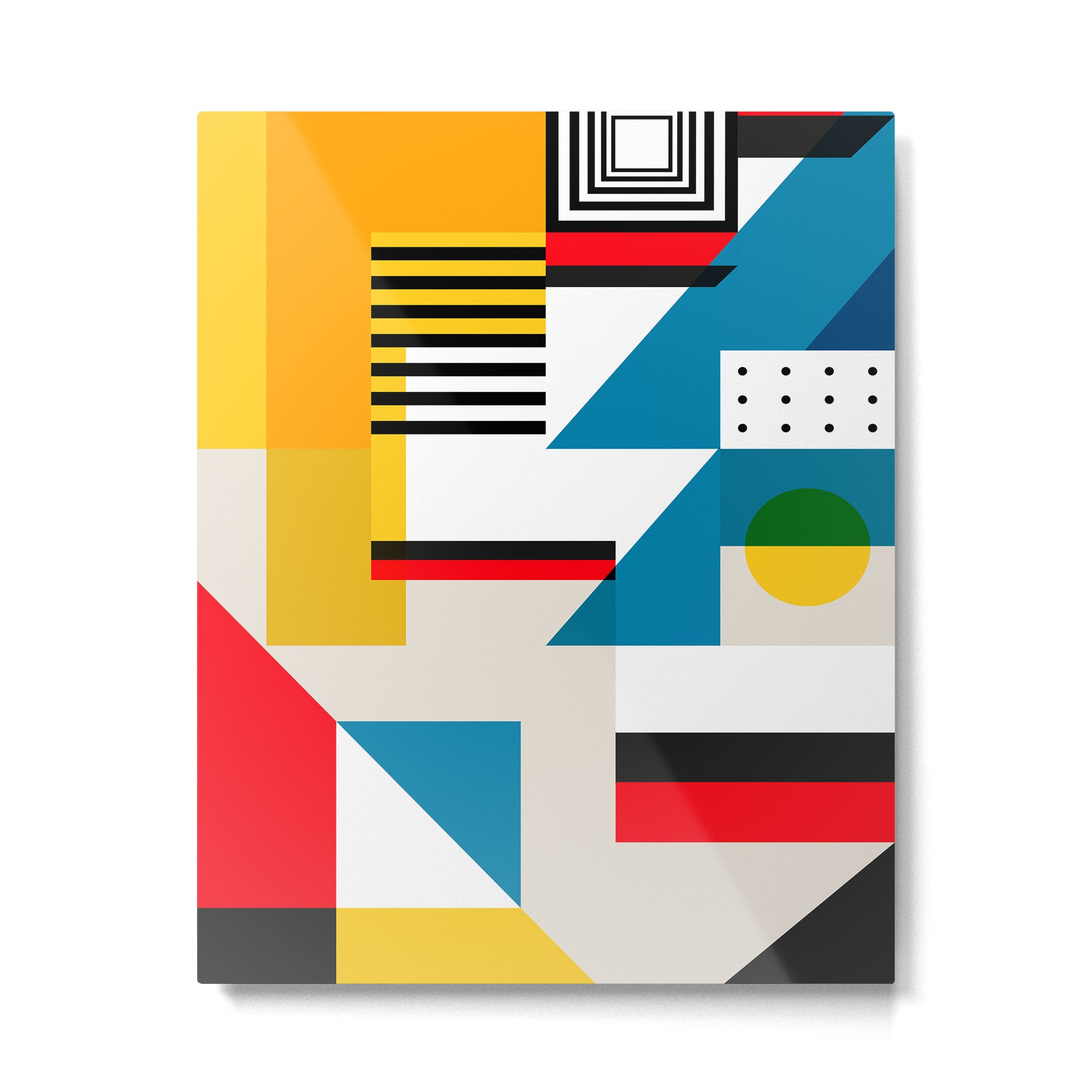 Cityscape in Geometric Shapes Metal Print Gallery Image 4